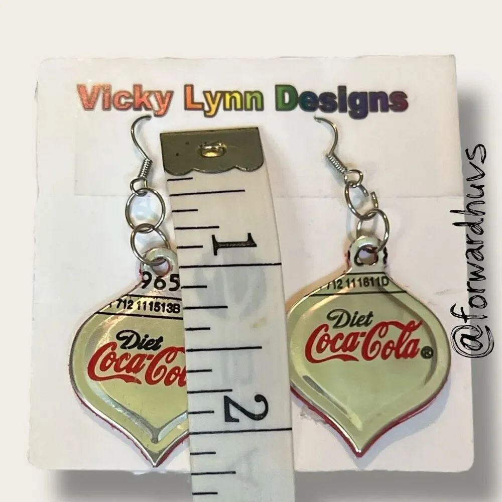 Bundle Sale 3 for $15 | Vicky Lynn Design Upcycled Diet Coke Dangle Earrings – 2